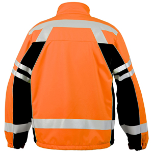 เสื้อแจ็คเก็ตทำงานฤดูหนาวแบบสะท้อนแสง Hi Vis พร้อมแถบสะท้อนแสง เสื้อแจ็คเก็ตทำงานแบบมีซิปสั่งทำพิเศษสำหรับผู้ชาย เสื้อแจ็คเก็ตนิรภัยสำหรับงานก่อสร้าง - Product Image 4