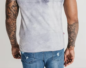 <b>Men's</b> <b>Tie</b>-<b>Dye</b> Short Sleeve Slim Fit Knitted <b>T</b>-<b>Shirt</b> With O-Neck And Front Logo Casual Style - Product Image 4