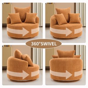 Sedia girevole LY-031OR a compressione monoposto in filato uncinetto completo spugna per casa e casa mobili da ufficio Hotel - Product Image 3