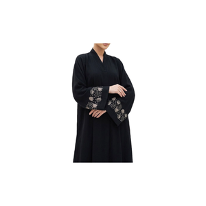 Luxury Elegant Machine Embroidered with Palm Tree Design Abaya Modest Dress Muslim Evening Gown for Women <b>Plus</b> <b>Size</b> for Wedding - Product Image 3