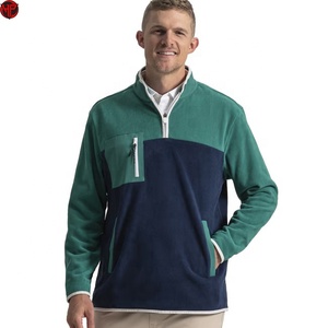 Veste polaire homme à col montant color block, pull zippé quart de tour avec poche zippée, idéale pour l'extérieur et les superpositions hivernales - Product Image 1