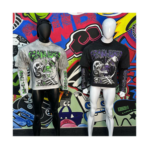 Latest Design New Arrival Custom Vintage Distressed Double Layer Long Sleeve Acid Wash Long <b>T</b> Shirt for Men <b>T</b> Shirt for Men - Product Image 5