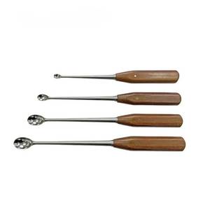 Lot de 4 curettes à os, instruments chirurgicaux vétérinaires orthopédiques en acier inoxydable, marque SURGINEXA, pour chevaux et utilisations multi-spécies - Product Image 3