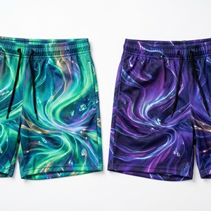 Pantalones cortos de malla con gráfico de grafiti abstracto urbano personalizado para hombre, pantalones cortos deportivos de baloncesto con sublimación para entrenamiento - Product Image 6
