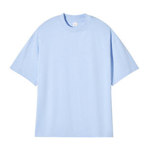 เสื้อยืดคอกลมโอเวอร์ไซส์ แขนสั้น ผ้าฝ้ายแท้ 100% ทรงลำลอง ความยาวปกติ สีพื้น ผ้าถัก ระบายอากาศได้ดี รับผลิตแบบ OEM - Product Image 2