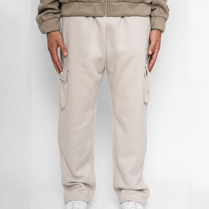 Men <b>White</b> Off <b>White</b> <b>Cargo</b> Fleece Sweatpants Oversized Side Pocket Baggy Lounge Pants Casual Streetwear Trousers Wholesale - Product Image 4