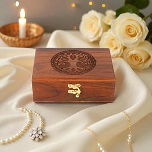 Boîte en bois gravée au laser sur mesure de qualité supérieure, boîte à bijoux gravée au laser, boîte de rangement, étui de luxe en gros - Product Image 2