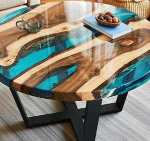 <b>Epoxy</b> <b>Table</b> River <b>Table</b> <b>Coffee</b> <b>Table</b> Wooden <b>Coffee</b> <b>Table</b> Ocean Blue Resin <b>Table</b> Handmade Furniture Live Edge <b>Table</b> Rustic - Product Image 4