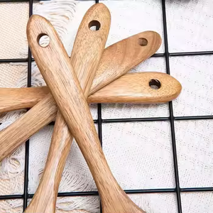 Juego de Cucharas de Madera de Acacia Natural al por Mayor de Fábrica, Cucharas Ranuradas para Servir Sopa, Ensalada y Arroz en Fiestas - Product Image 4