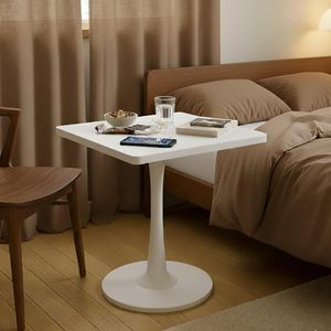 Square Wooden Pedestal <b>Table</b>, Accent Bedside <b>Table</b>, Modern Coffee End <b>Table</b> for Living Room, Bedroom and <b>Balcony</b> - Product Image 2