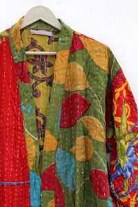 Nueva llegada Kantha Vintage algodón abrigo Kimono chaqueta algodón Multicolor Vintage kantha chaqueta acolchada para mujer - Product Image 2