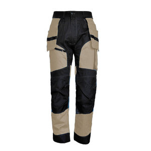 Men Cotton Breathable Quick Dry <b>Work</b> <b>Pants</b> <b>Cargo</b> Style Abrasion Resistant Black & Beige for Workwear Use - Product Image 1