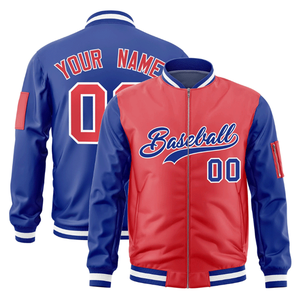 Chaqueta Deportiva Varsity Personalizada en Rojo y Blanco para Hombre con Cierre de Botones Cubiertos y Logotipo Frontal - Invierno - Product Image 3