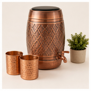 Distributeur d'eau artisanal en cuivre pur avec robinet anti-fuite et réservoir de stockage d'eau pour la maison et le bureau à prix compétitif - Product Image 4