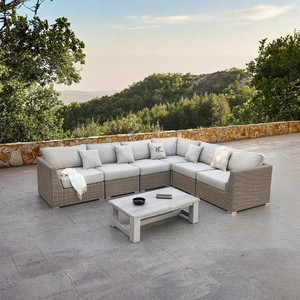 Canapé d'extérieur modulaire Presley-H avec structure en HDPE et revêtement en poudre - Product Image 1