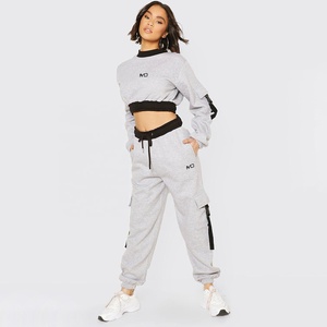 Custom High Quality 2026 Oem Custom Logo Crop Sweatshirts Training Sweatshirt Clothes <b>Set</b> Women Tracksuit Hoodie/sweatshirt - Product Image 2