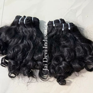 ผมอินเดียแบบดิบ ไม่ผ่านการแปรรูป ผมหยิกแบบเบบี้อินเดีย / ผมมนุษย์แบบหยิกพม่า / มัดผมเต็มช่อแบบอินเดียหยิกแบบเบบี้บันซี่เคอร์ลี่ - Product Image 1