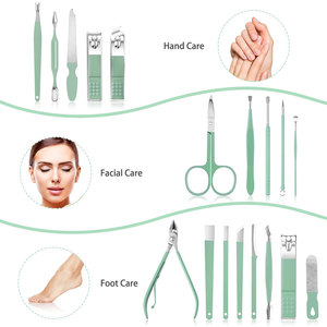 <b>Manicure</b> Pedicure <b>Kit</b> Surgical Grade Stainless Steel Beauty Salon <b>Kit</b> With Leather Case <b>Manicure</b> & Pedicure Set - Product Image 3