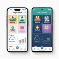 Application de Guidance Spirituelle RoyalCraft : Méditation, Pleine Conscience, Astrologie, Tarot, Paix Intérieure - Stock Entreprise