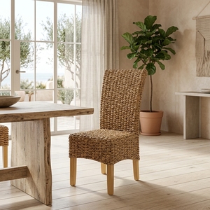 New Modern Minimalist Woven Seagrass <b>Dining</b> <b>Chair</b> Teak Wood Kitchen Room <b>Chairs</b> Luxury Seating Living Room Accent <b>Chair</b> Box - Product Image 4