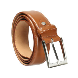 RELEVO INDUSTRIES Cinturón Casual de Cuero Genuino de Vaca Marrón Sólido con Hebilla Rectangular Plateada, Transpirable y Ecológico - Product Image 6