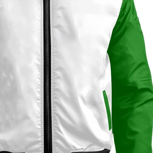 Premium Sorority Collegiate Women Custom Varsity Bomber <b>Jacket</b> <b>White</b> Green Greek Letter Crest Back Year Zip <b>Jacket</b> Wholesale - Product Image 6