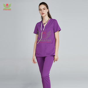 ชุดยูนิฟอร์มสครับขายดีอันดับต้นๆ ชุดพยาบาลมีกระเป๋า ชุดยูนิฟอร์มสครับสำหรับบุคลากรทางการแพทย์ ชุดยูนิฟอร์มสครับสำหรับฤดูร้อน ชุดยูนิฟอร์มสครับสำหรับโรงพยาบาล - Product Image 1