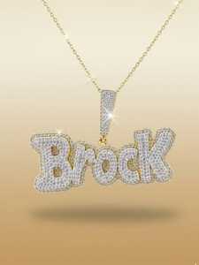 Luxury Vvs Iced Out Moissanite Letter <b>Pendant</b> Hip Hop 925 Sterling <b>Silver</b> <b>Pendant</b> Custom <b>Initial</b> Latter <b>Pendant</b> Gift For Her - Product Image 6