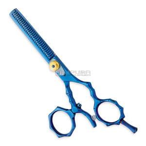 Blue Swivel Thumb Salon Grade Professional Hair Thinning <b>Scissors</b> Sharp Plastic Durable Stainless Steel Perfectly Balanced - Product Image 1