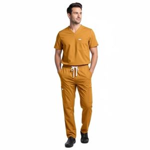 Men Cotton Scrub Uniform Medical <b>Doctor</b> <b>Set</b> Hospital Clothing OEM Custom Factory Direct Medical Scrub Suits Customized - Product Image 5