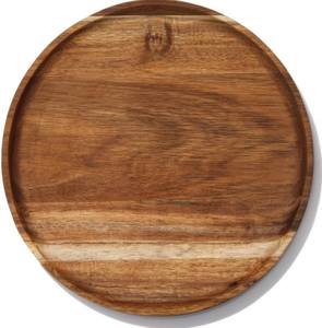 Bandeja Redonda de Madera para Servir – Plato Organizador de Madera de Acacia, Bandeja de Madera Lisa para Servir, Bandeja de Madera Maciza, Bandeja de Madera Natural - Product Image 5