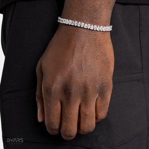 Bracelet tennis Dvars en moissanite et diamant, design goutte d'eau empilable, plaqué rhodium/or, argent sterling 925, luxe hip-hop - Product Image 1