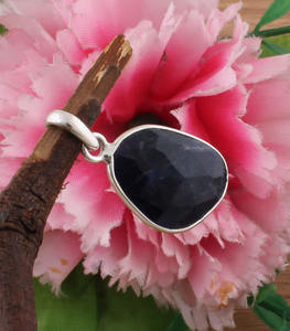 Collier pendentif en onyx noir, argent sterling 925, charme vintage en pierre précieuse, serti clos, fait main, bijoux rétro unisexe - Product Image 2