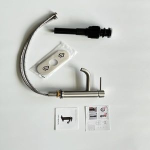 Single Handle Brushed Nickel Stainless Steel Lavatory Faucet Single Hole T10 Design for Bathroom Use-USPS Fulfills Orders - Product Image 5