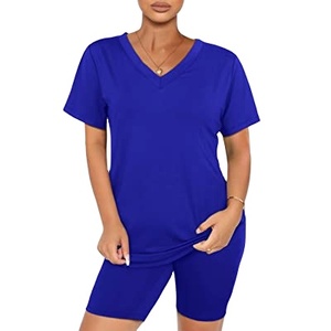 Offre Spéciale plaine femmes 2 pièces ensemble vêtements d'été T-shirt et short ensemble pour femmes extensible décontracté entraînement et Jogging porter OEM 2026 - Product Image 6