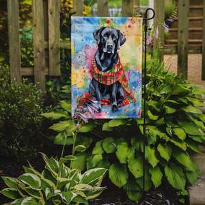 Labrador Retriever negro Navidad jardín bandera Multicolor buzón decorativo patio Banner para Patio ilustraciones flor patio césped signo - Product Image 2