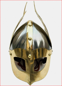 Casco Vikingo con Alas de Latón, Casco de Armadura Normanda de Acero, Casco Vikingo de Armadura de Latón, Casco de Soldadura Metálica, Armadura de Acero Soldada - Product Image 6