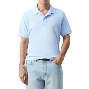 Camisa de Hombre Azul Claro, Lisa, Manga Corta, 100% Algodón, Corte Regular, Casual, Transpirable, Ecológica, Esencial para el Verano, Clásica - Product Image 2