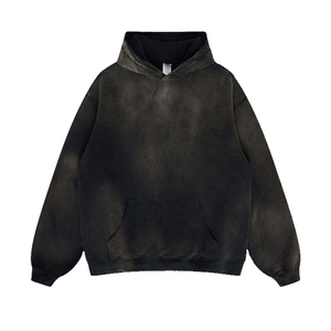 เสื้อฮู้ดดี้โอเวอร์ไซส์ผู้ชาย สีพื้น ผ้าฝ้ายเฟรนช์เทอร์รี่ สไตล์ลำลอง สตรีทแวร์ ใส่ได้ในฤดูใบไม้ร่วง - Product Image 5