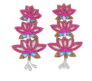 Nouvelles boucles d'oreilles en perles motif empilement de citrouilles, boucles d'oreilles en perles motif nœud, accessoires de bijouterie fine avec perles de rocaille, papillon tricolore et perle - Product Image 5