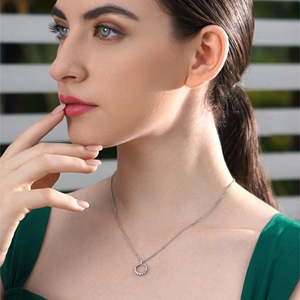 Collier pendentif en argent sterling 925 de luxe avec diamants, plaqué or rose, bijoux fins, anniversaire, mariage, occasions élégantes - Product Image 3