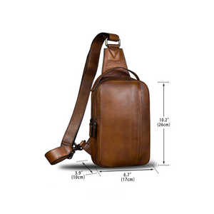Bolsa de Mensajero de Cuero Personalizada de Alta Calidad para Hombre, Bandolera al Hombro, Gran Capacidad, Forro de Cuero Genuino, Venta al Por Mayor - Product Image 2