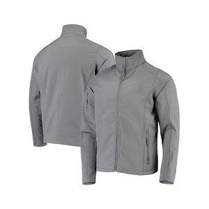 Chaqueta de Forro Polar Gris con Cuello Alto y Cierre de Cremallera, Cortavientos, Informal, para Exteriores, Otoño, Corte Regular, Color Sólido, Exterior de Poliéster - Product Image 1
