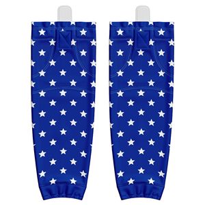Blue Star Pattern Leg Warmers for Cycling Breathable Spandex Polyester Adult <b>Knee</b> <b>High</b> Regular Style Summer Wear - Product Image 1
