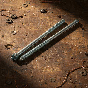 Tornillos para Madera de Doble Rosca Métrica/Pulgada, Cabeza Ranurada, Rosca Parcial, Clase 4.8/6.8, Acero al Carbono Zincado, Estándar DIN PDC - Product Image 1