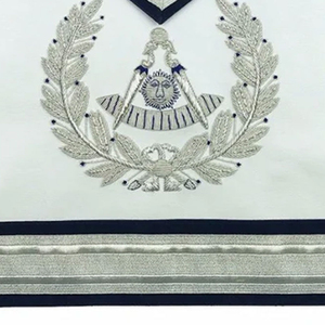 Delantal Masónico Bordado a Mano de Calidad Premium, Delantal de Maestro Masón de Logia Azul, Delantales Masónicos Blancos y Azules con el Mejor OEM 2026 - Product Image 6