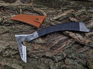 Forged Steel Tomahawk <b>Axe</b> With Rubber <b>Handle</b> Survival Hatchet Custom Damascus Blade Design - Product Image 6