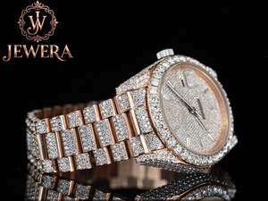 Full Stone Hip Hop Moissanite Diamond Watch with OEM ODM Customization for Global Distributors and Importers Available for Sale - Product Image 3