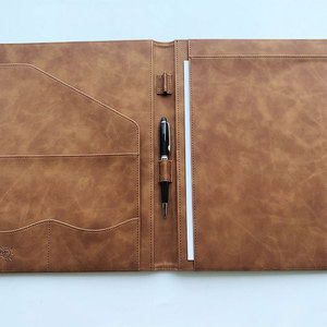 Leather Portfolio Organizer <b>A4</b> Document <b>Folder</b> Card Holder Resume File Case for Office Business - Product Image 1