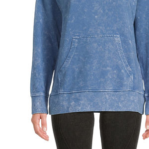 Nueva llegada: Sudadera con capucha estampada para mujer con lavado ácido / Sudadera con capucha de manga larga personalizada con lavado ácido para mujer en venta - Product Image 2